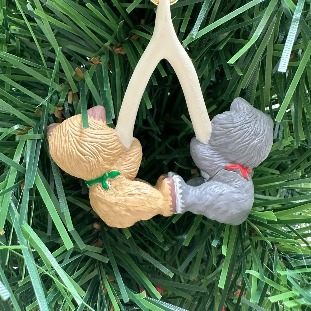Hallmark Cat Ornaments 1990-1992 Meow Mart, Basket Bell Players, Holiday Wishes